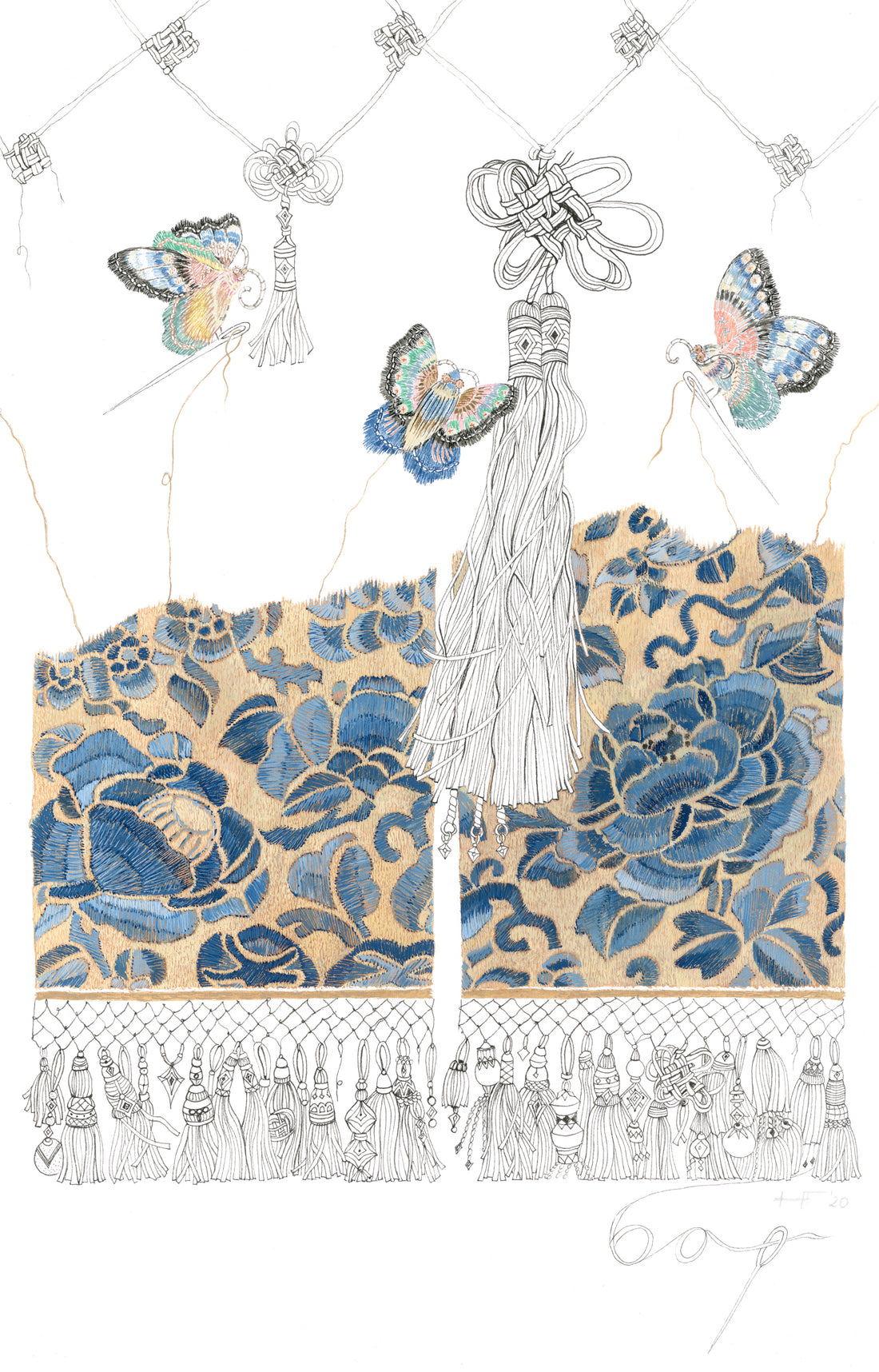 Drawing for 60th Birthday Celebrations of the Embroiderers Guild, Victoria