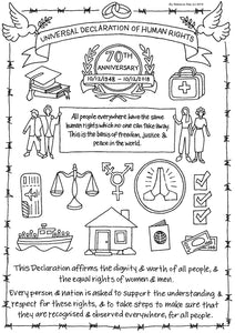 Universal Declaration of Human Rights Embroidery Sampler designed by Rebecca Ray